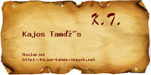 Kajos Tamás névjegykártya
